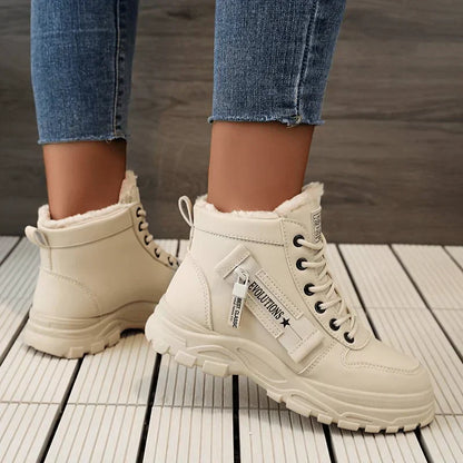 Leder Winterstiefel Warm Robust Frauenstiefel Heidi Stil