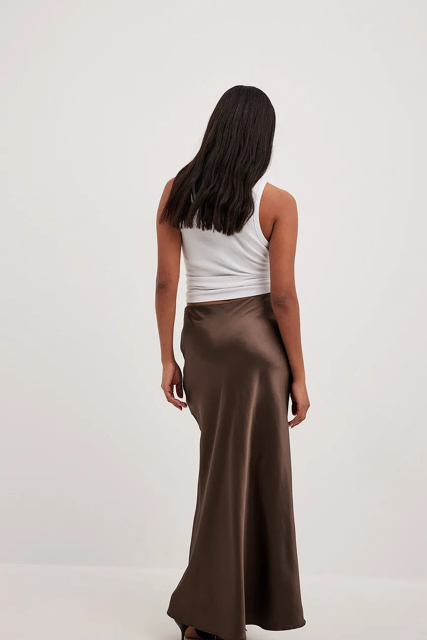 Satin Rock Hochwertig Mit Hoher Taille Damen
