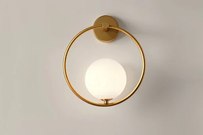 Goldene LED Wandlampe Modern Kugelform