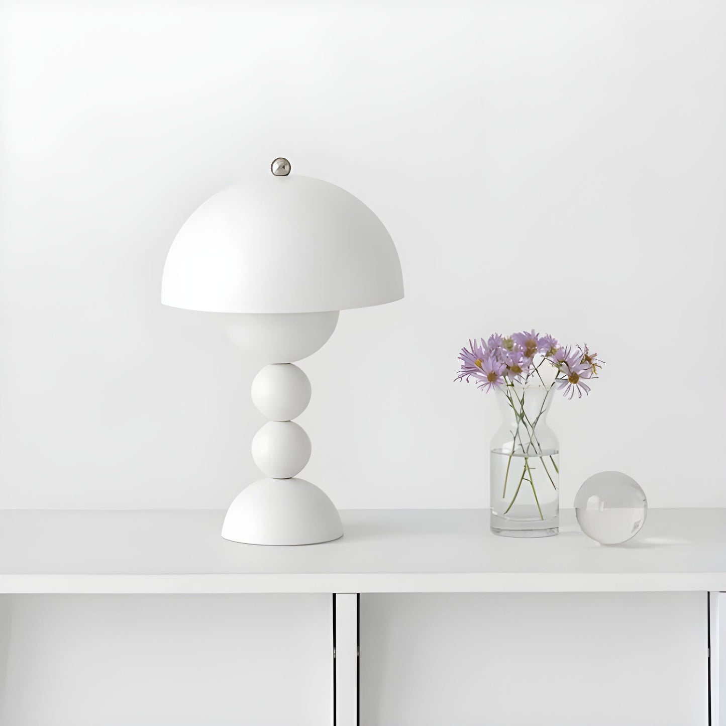 Skandinavische LED Tischlampe Dimmbar Weiß Modern