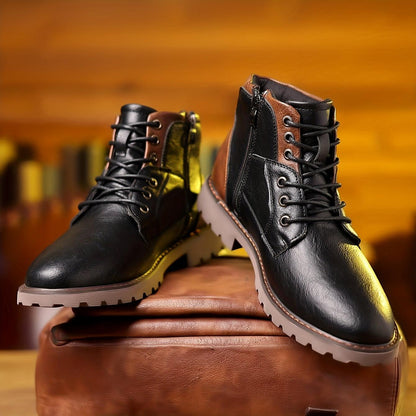 Herren Stiefel Reißverschluss Robust Elegante Winterstiefel
