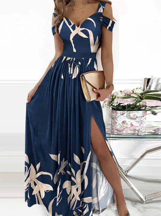 Elegantes Damen Kleid Off Shoulder Lang Bürokleid - BerlinGlamour