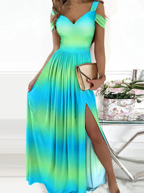 Elegantes Damen Kleid Off Shoulder Lang Bürokleid