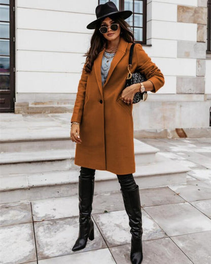 Burgunder Mantel Damen Eleganter Winter
