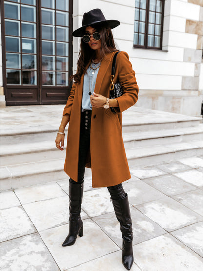 Burgunder Mantel Damen Eleganter Winter
