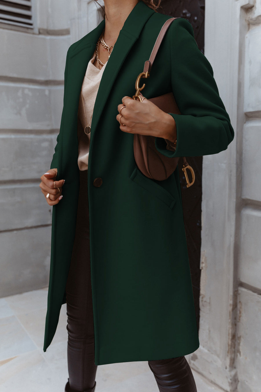Burgunder Mantel Damen Eleganter Winter