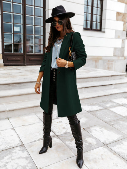 Burgunder Mantel Damen Eleganter Winter