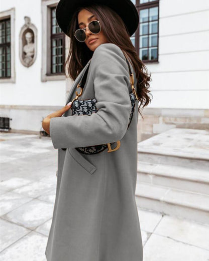 Burgunder Mantel Damen Eleganter Winter