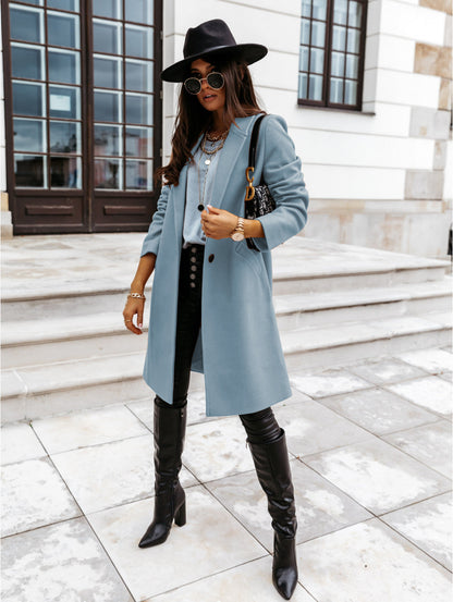 Burgunder Mantel Damen Eleganter Winter