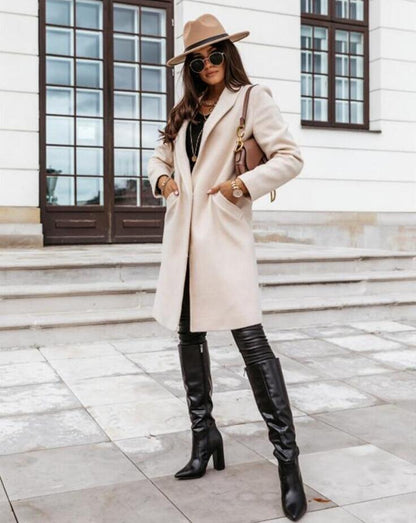Burgunder Mantel Damen Eleganter Winter