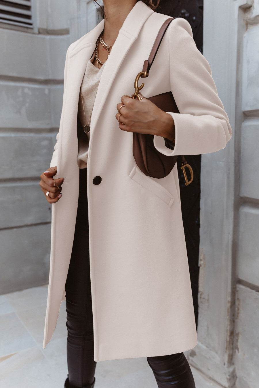 Burgunder Mantel Damen Eleganter Winter - BerlinGlamour