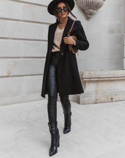 Burgunder Mantel Damen Eleganter Winter