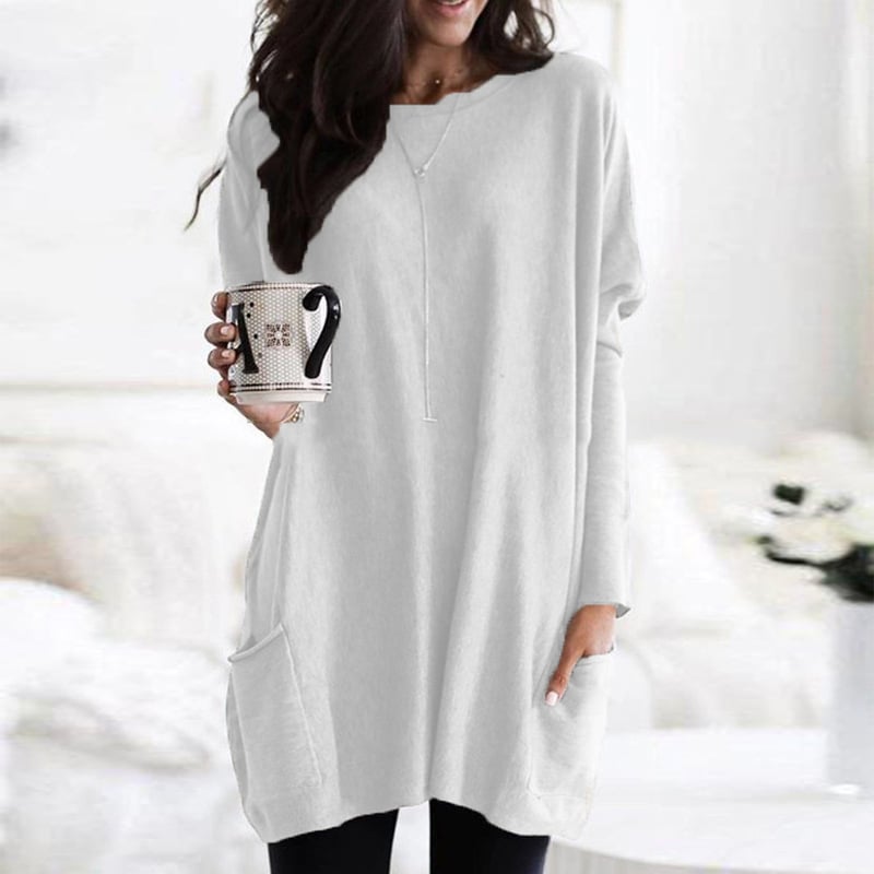 Langer Damenpullover Modern Oversized Schwarz