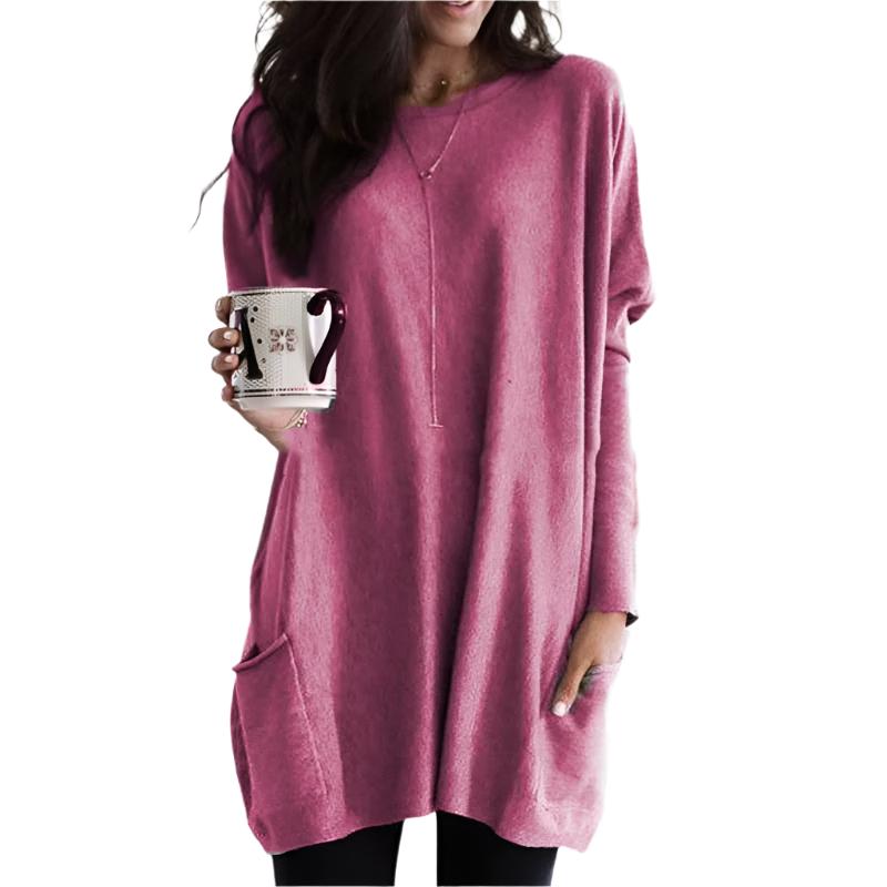 Langer Damenpullover Modern Oversized Schwarz