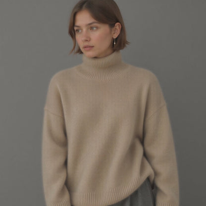 Damen Rollkragenpullover Oversized Winter Warm