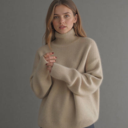 Damen Rollkragenpullover Oversized Winter Warm - BerlinGlamour