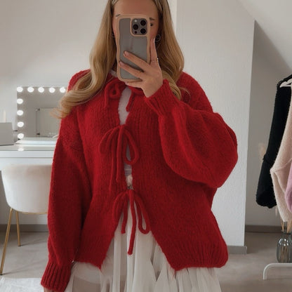 Strickjacke Damen Schleifen Modern
