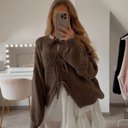 Strickjacke Damen Schleifen Modern