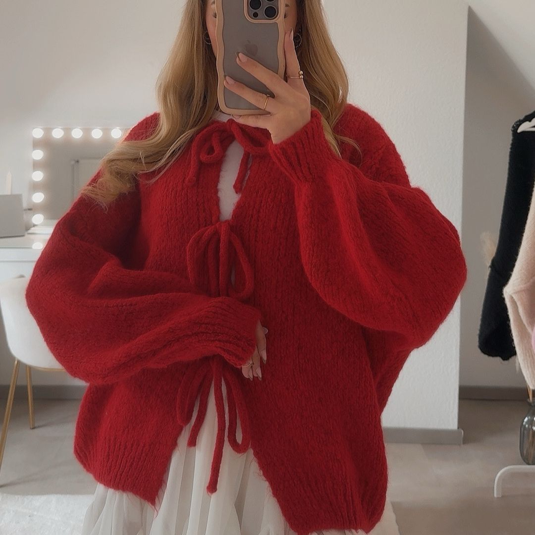 Strickjacke Damen Schleifen Modern