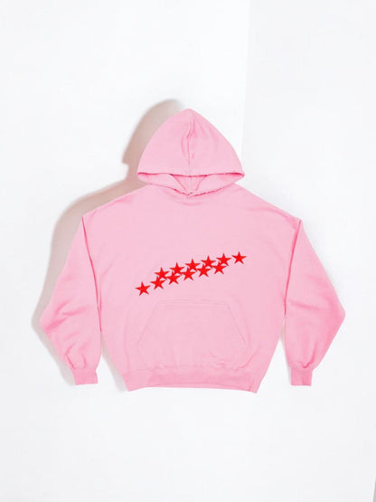 Damen Hoodie Groß Oversized Sternen Print Streetwear