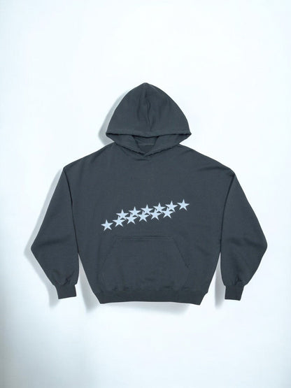 Damen Hoodie Groß Oversized Sternen Print Streetwear
