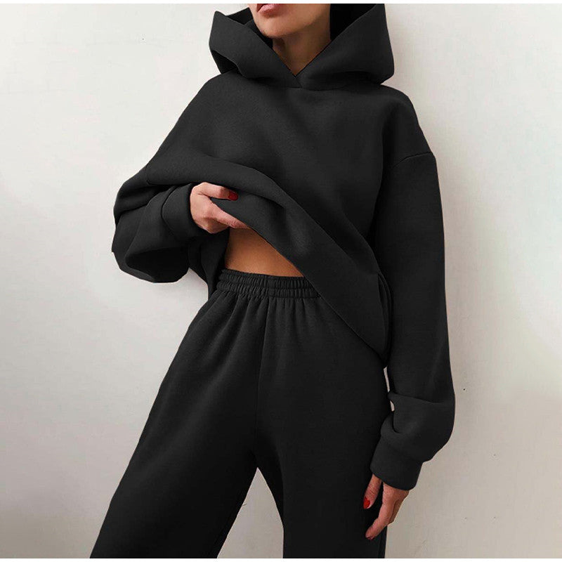Damen Streetwear Hoodie Jogging Set Sportlich Bequem