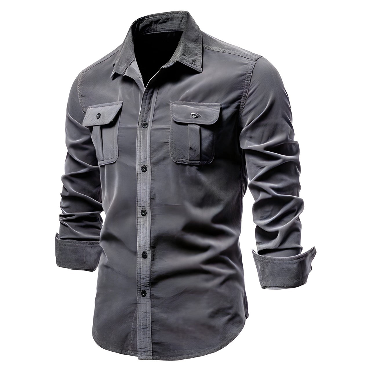 Herren Freizeithemd Langarm mit Knöpfen Modern