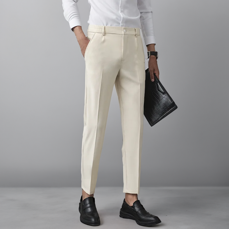 Herren Hose Elfenbein Elegant Slim Fit - BerlinGlamour