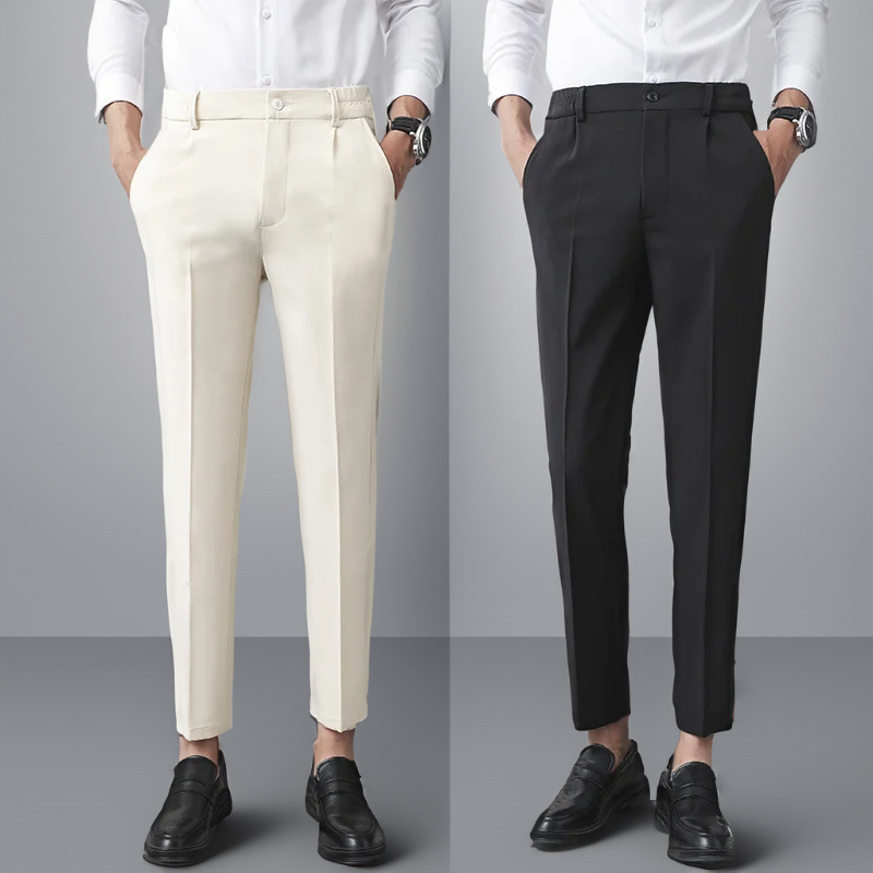 Herren Hose Elfenbein Elegant Slim Fit
