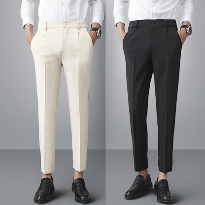 Herren Hose Elfenbein Elegant Slim Fit