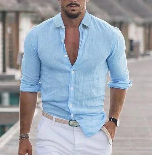 Leinenhemd Sommer Leicht Elegantes Bequem