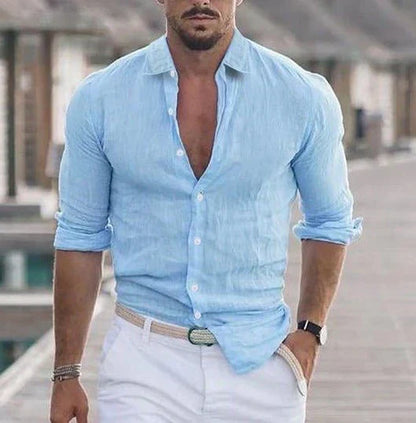 Leinenhemd Sommer Leicht Elegantes Bequem
