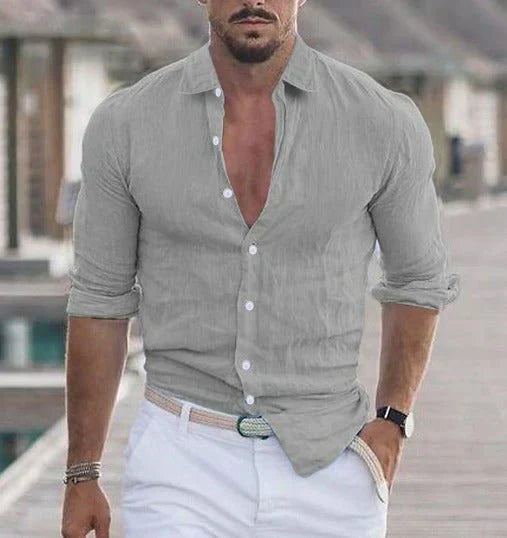 Leinenhemd Sommer Leicht Elegantes Bequem