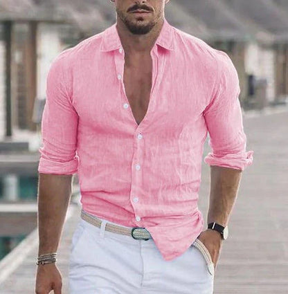 Leinenhemd Sommer Leicht Elegantes Bequem - BerlinGlamour