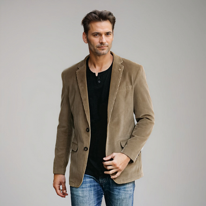 Herren Blazer Braun Elegant Klassisch Cord