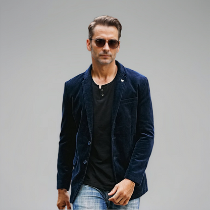 Herren Blazer Braun Elegant Klassisch Cord