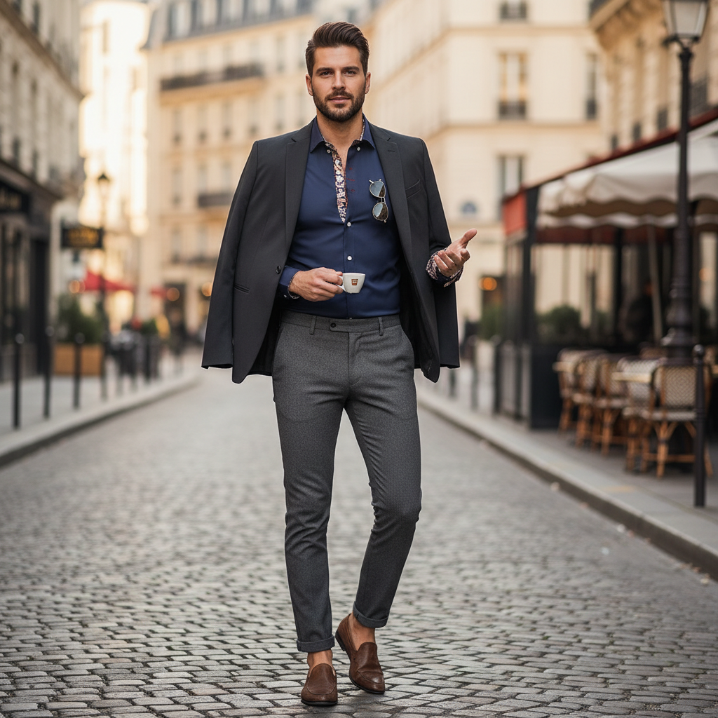 Elegantes Langarmhemd für Herren SlimFit - BerlinGlamour