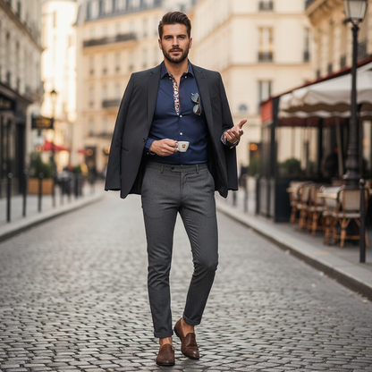 Elegantes Langarmhemd für Herren SlimFit - BerlinGlamour