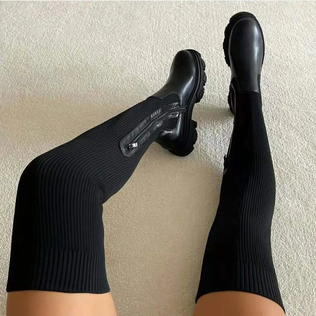 Charlotte | Stretch Strickstiefel Zendoo.de