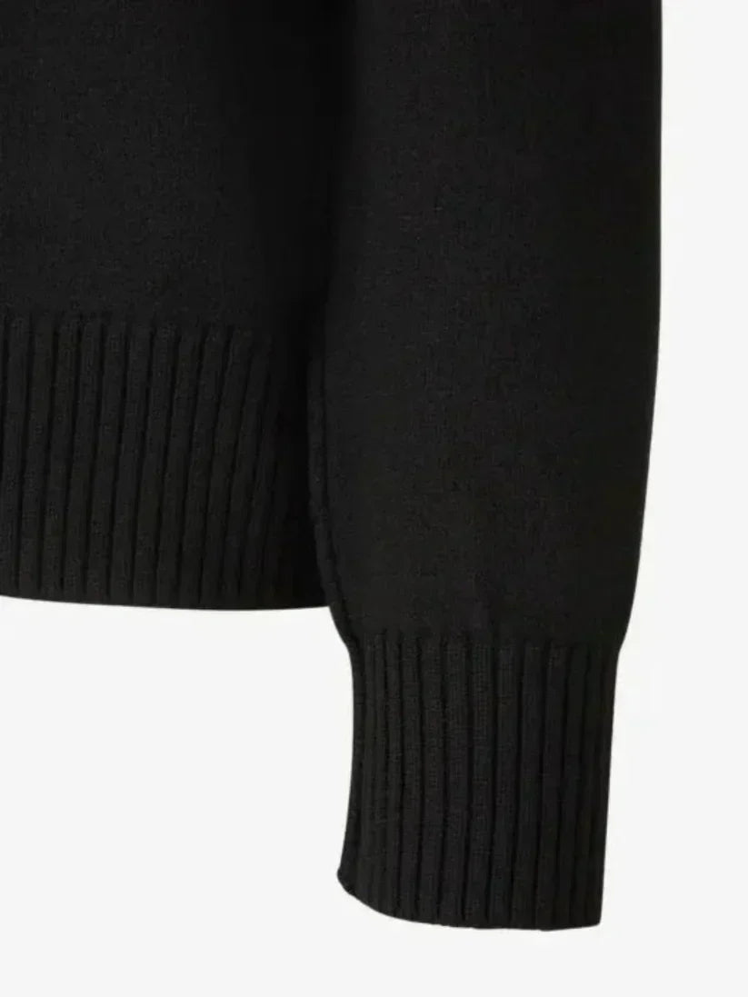 Luxuriöser Pullover Herzmuster Rundhals Langarm