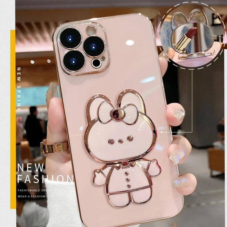 iPhone Hülle 3D Hase Spiegel Design Kawaii