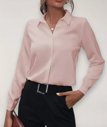 Damen Bluse Büro Frühjahr Blume Knopfleiste Modern