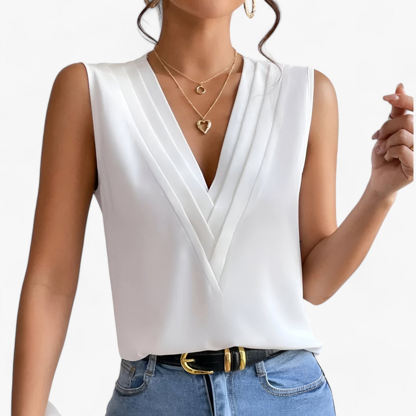 Ärmellose Bluse Damen Leicht Komfortabel Sommer - BerlinGlamour