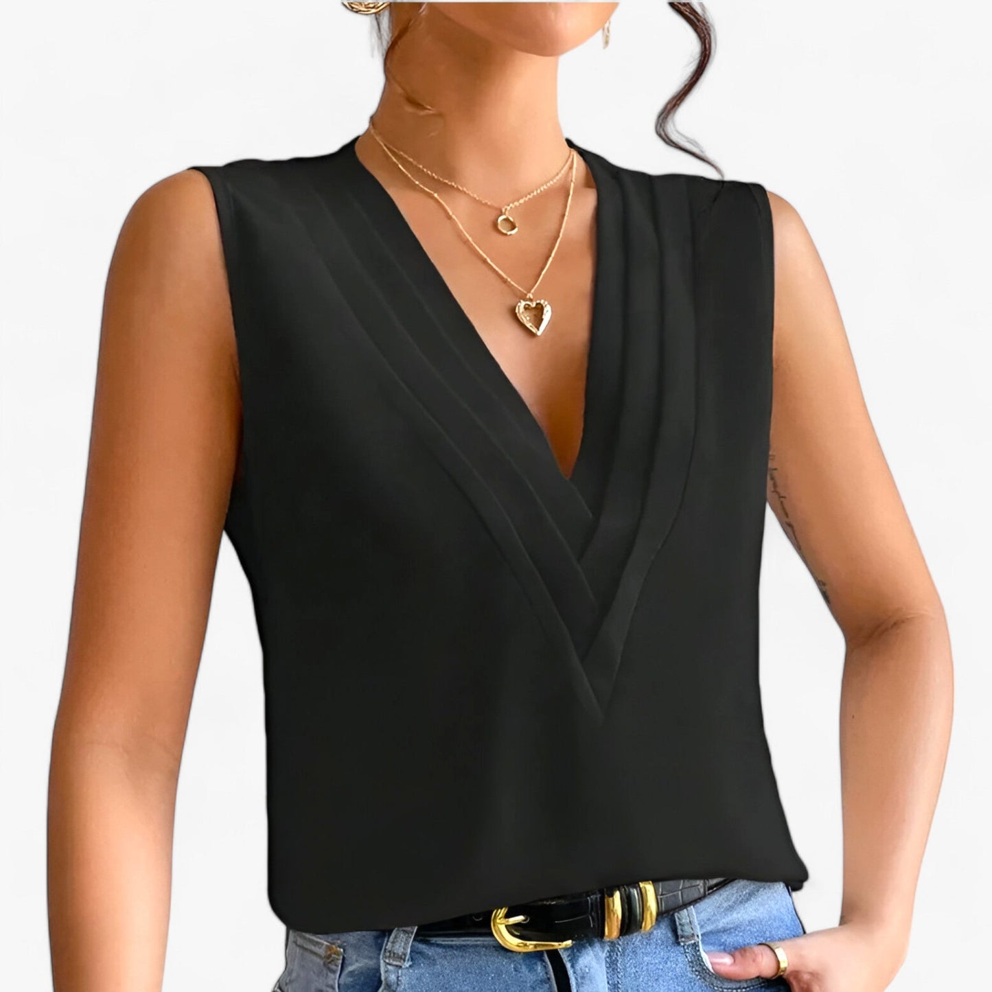 Ärmellose Bluse Damen Leicht Komfortabel Sommer