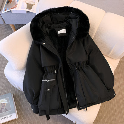Damen Parka Mantel Winter Warm mit Kunstfell Kapuze