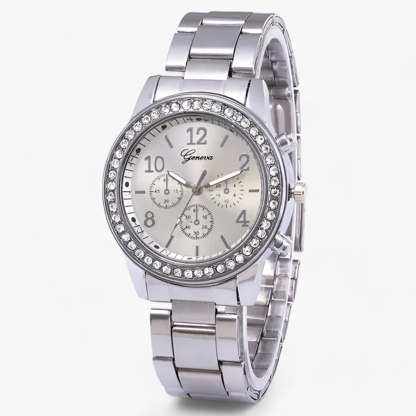 Damen Armbanduhr Rund Edelstein Strass Schmuck - BerlinGlamour