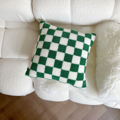 Weiche Fleece Kissenbezug Schachbrett Muster Plüsch