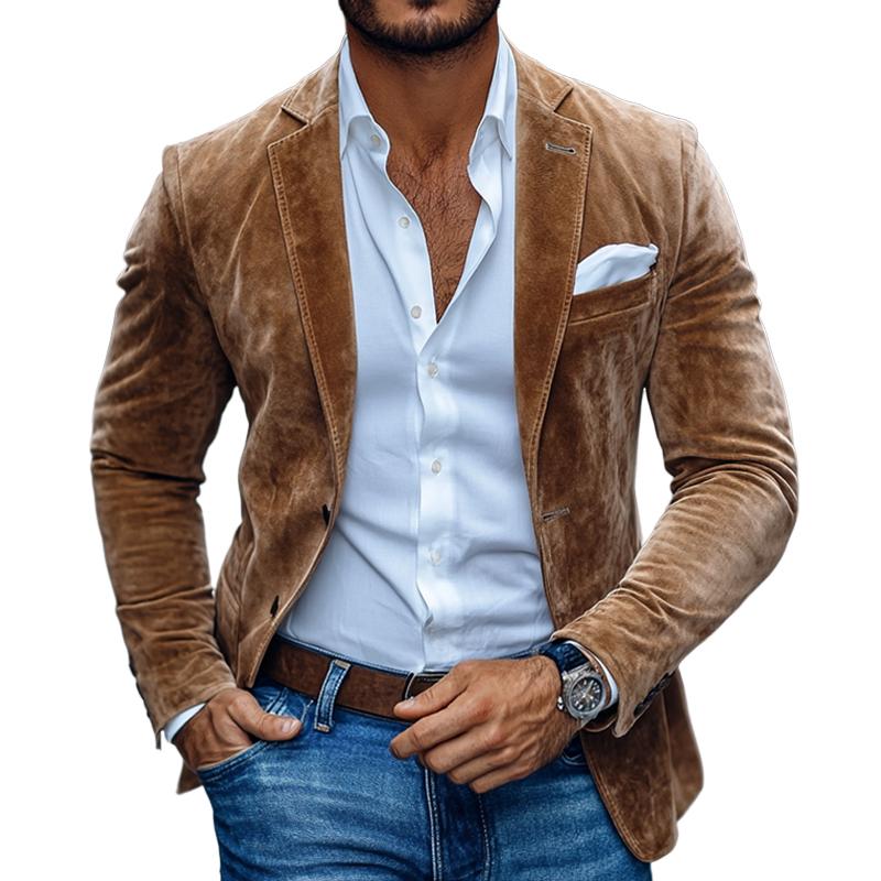 Herren Lederjacke Maßgeschneidert Wildleder Smart Casual