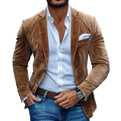 Herren Lederjacke Maßgeschneidert Wildleder Smart Casual