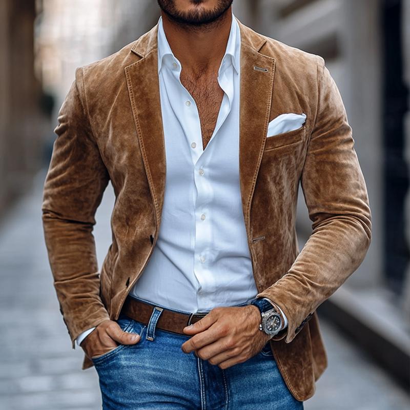Herren Lederjacke Maßgeschneidert Wildleder Smart Casual - BerlinGlamour